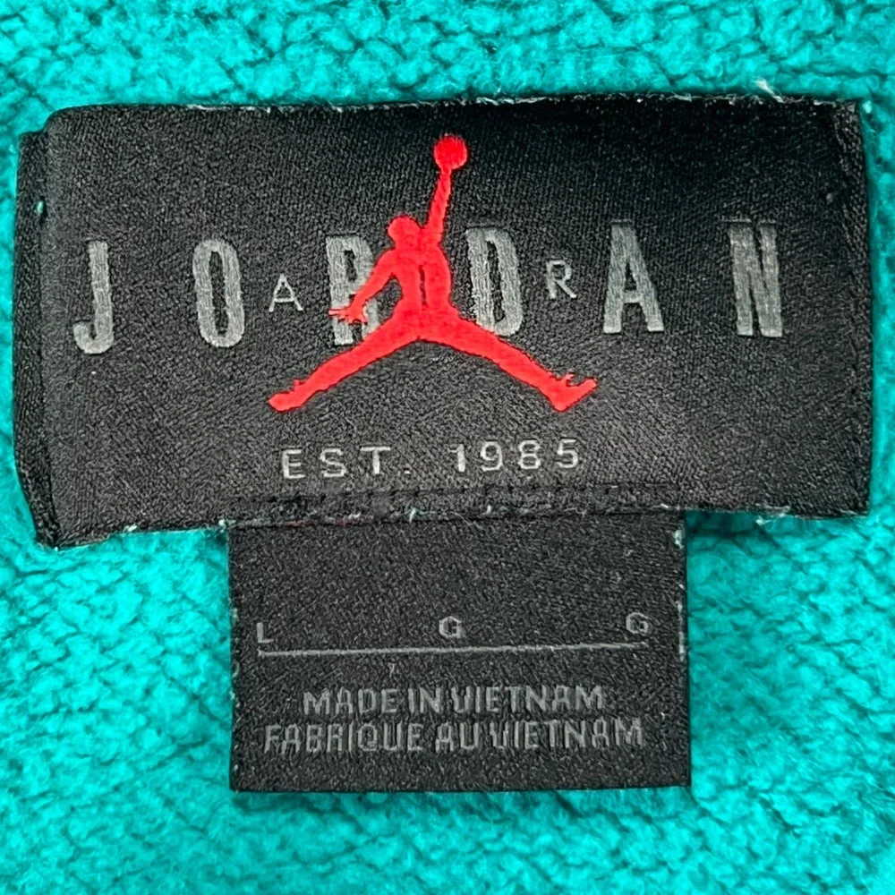 Jordan Mens‎ Michael Jordan Graphic Hoodie Teal Blue Geometric DQ7507-322 Large